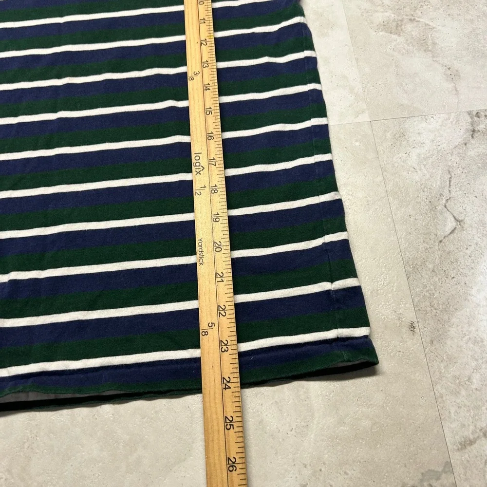 Polo Ralph Lauren Striped T-Shirt Navy Green Mens Medium Custom Slim Fit 0512